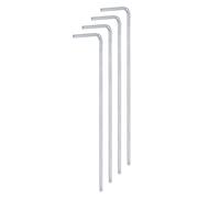 sourcing map 4pcs Ball End Hex Key Wrench 2mm L-Shape Extra Long Arm Hexagon Metric Wrenches Chrome Vanadium Steel Repairing Tool for Home Repair, Silver Tone