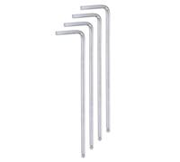 sourcing map 4pcs Ball End Hex Key Wrench 3mm L-Shape Long Arm Hexagon Metric Wrenches Chrome Vanadium Steel Repairing Tool for Home Repair, Silver Tone