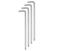 sourcing map 4pcs Ball End Hex Key Wrench 5mm L-Shape Extra Long Arm Hexagon Metric Wrenches Chrome Vanadium Steel Repairing Tool for Home Repair