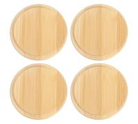 Sourcing Map 4Pcs Bamboo Cup Lid 2.91 Inch, Wooden Cover for Coffee Mug, Tea Glass, Drink - Reusable Round Lid for Keeping Warm