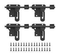 sourcing map 4Pcs Barrel Bolt Latch, 4 Inch Stainless Steel Slide Gate Latch Locks, Door Security Bolt Locks with Screws and Padlock Hole for Bedroom Door Window, Black