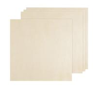 sourcing map 4pcs Basswood Sheets for Crafts 10 x 10 Inch Unfinished Wood Square Slices, 0.12" Thick Blank Wood Sheets for Architectural Models, Laser Cutting, Engraving, Painting, Door Hanger