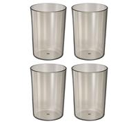 sourcing map 4Pcs Bathroom Tumbler, 350ml (11.83 Oz) Toothbrush Cups Unbreakable Solid Color Plastic Mouthwash Cup Stackable Reusable Tumbler for Home Travel Daily Drinking Brushing, Gray