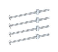 sourcing map 4Pcs Bed Frame Bolts,M6x110mm Hex Socket Head Screws Silver | Bolts Barrel Nuts,Bunk Bed Bolt,Furniture Screws,with Slotted Head Barrel Nut,for Chairs Cots