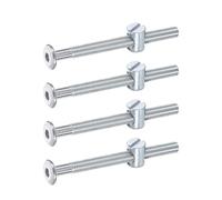 sourcing map 4Pcs Bed Frame Bolts,M6x70mm Hex Socket Head Screws Silver | Bolts Barrel Nuts,Bunk Bed Bolt,Furniture Screws,with Slotted Head Barrel Nut,for Chairs Cots