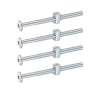 sourcing map 4Pcs Bed Frame Bolts,M6x80mm Hex Socket Head Screws Silver | Bolts Barrel Nuts,Bunk Bed Bolt,Furniture Screws,with Slotted Head Barrel Nut,for Chairs Cots