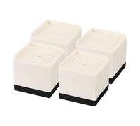 sourcing map 4Pcs Bed Risers, Square Heavy Duty Stackable Lift Block to 1.9" & 3.2", Plastic Furniture Risers for Desk, Chair, Table, Sofa Legs, Refrigerator, Washing Machine(3.3"x3.3", Beige)