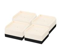 sourcing map 4Pcs Bed Risers, Square Heavy Duty Stackable Lift Block to 1.9", Plastic Furniture Risers for Desk, Chair, Table, Sofa Legs, Refrigerator, Washing Machine(3.3"x3.3", Beige)