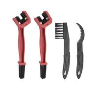 sourcing map 4Pcs Bicycle Chain Cleaning Tool Set Motorcycle Chain Brush Crankset Brush Bike Clean Brush Kit for Gears Maintenance Cleaning Tool, Red Black