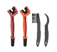 sourcing map 4Pcs Bicycle Chain Cleaning Tool Set Motorcycle Chain Brush Crankset Brush Bike Clean Brush Kit for Gears Maintenance Cleaning Tools, Red Orange
