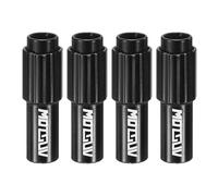 sourcing map 4pcs Bike Inline Cable Adjuster Aluminum Alloy Brake Cable Gear Shift Connector Indexed Inline Cable Tension Adjuster Housing Screws for Mountain and Road Bikes, Black