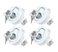 sourcing map 4Pcs Boat Hatch Latch, Slam Latch Hatch Flush Mount Pull Latches, White