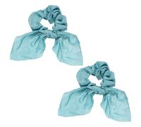 sourcing map 4Pcs Bow Scrunchies, Bow Hair Ties Polyester Satin Ribbon Elastic Hair Ties with Knotted Ponytail Scarf Holders Bowknot Accessories for Women Girls Daily Wear Party, Light Green