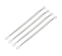 sourcing map 4Pcs Braided Ground Strap 10" x 0.4" Tinned Copper Universal Automotive Flexible Bare Flat Ground Strap Connectors with Terminal Plugs for Most Car Vehicle