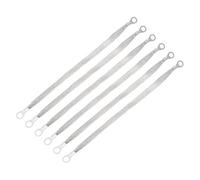 sourcing map 4Pcs Braided Ground Strap 12" x 0.4" Tinned Copper Universal Automotive Flexible Bare Flat Ground Strap Connectors with Terminal Plugs for Most Car Vehicle