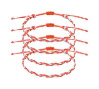 sourcing map 4Pcs Braided Rope Bracelet, Adjustable Woven String Bracelets Summer Beach Ankle Handmade String Cord Stylish Accessory for Women Men Birthday Friendship, Pink Orange