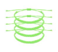 sourcing map 4Pcs Braided Rope Bracelet, Adjustable Woven String Bracelets Summer Beach Ankle Handmade String Cord Stylish Accessory for Women Men Birthday Friendship, Green