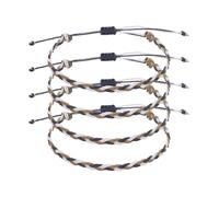 sourcing map 4Pcs Braided Rope Bracelet, Adjustable Woven String Bracelets Summer Beach Ankle Handmade String Cord Stylish Accessory for Women Men Birthday Friendship, Tricolor Gray-Khaki