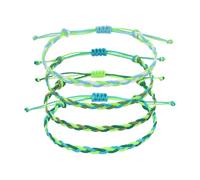 sourcing map 4Pcs Braided Rope Bracelet, Adjustable Woven String Bracelets Summer Beach Ankle Handmade String Cord Stylish Accessory for Women Men Birthday Friendship, Tricolor Greens