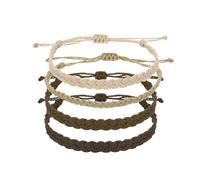 sourcing map 4Pcs Braided Rope Bracelet, Adjustable Woven String Bracelets Summer Beach Ankle Handmade String Cord Stylish Accessory for Women Men Birthday Friendship, Khaki to Brown Shades
