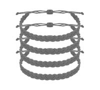 sourcing map 4Pcs Braided Rope Bracelet, Adjustable Woven String Bracelets Summer Beach Ankle Handmade String Cord Stylish Accessory for Women Men Birthday Friendship, Dark Gray