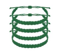 sourcing map 4Pcs Braided Rope Bracelet, Adjustable Woven String Bracelets Summer Beach Ankle Handmade String Cord Stylish Accessory for Women Men Birthday Friendship, Dark Green
