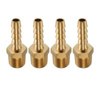 sourcing map 4pcs Brass Barbed Fitting 1/4" NPT Male to 1/4" Hose ID for Home Brew Pipe Fitting Direct Thread Tower Connector Durable Construction