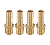 sourcing map 4pcs Brass Barbed Fitting 1/4" NPT Male to 3/8" Hose ID for Brew Pipe Fitting Direct Thread Tower Connector Durable Construction