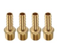 sourcing map 4pcs Brass Barbed Fitting 1/4" NPT Male to 5/16" Hose ID for Home Brew Pipe Fitting Direct Thread Tower Connector Durable Construction