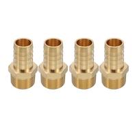 sourcing map 4pcs Brass Barbed Fitting 3/4" NPT Male to 3/4" Hose ID for Home Brew Pipe Fitting Direct Thread Tower Connector Durable Construction