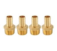 sourcing map 4pcs Brass Barbed Fitting 3/4" NPT Male to 5/8" Hose ID for Home Brew Pipe Fitting Direct Thread Tower Connector Durable Construction