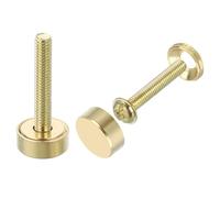 sourcing map 4Pcs Brass Decorative Screws with Caps, 12 mm Mirror Screws Cap Cover Nails Fasteners for Decorative Mirror Furniture, Gold