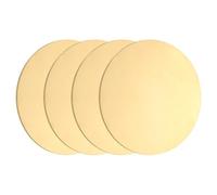 sourcing map 4pcs Brass Sheets, 0.04" Thickness x 1.57" Diameter Brass Round Plate H62 Brass Metal Sheet for Crafting Carving Stamping DIY Handicrafts Models Repairs, Yellow
