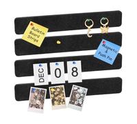 sourcing map 4Pcs Bulletin Board, Felt Pin Board Bar Strips Bulletin Board, Self-Adhesive Memo Notice Pin Cork Board with Pushpins for Paste Notes, Photos, Schedules, Black