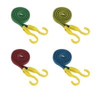 sourcing map 4Pcs Bungee Cords with Hooks, 1.5 Meter Flat Rubber Bungee Straps Elastic Rubber Straps for Outdoor Camping Cargo Tarps Roof Racks