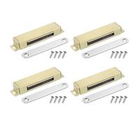 sourcing map 4Pcs Cabinet Magnet Latch, 95x20x15mm Adhesive Drawer Latch Magnetic Cabinet Catches Sliding Door Closure for Cabinet Kitchen Closet Doors, Gold