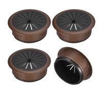sourcing map 4Pcs Cable Hole Cover, 2 Inch (50mm) ABS Desk Cable Wire Cord Grommet Hole Cover for Office Computer Desk Wire Organizer, Brown