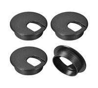 sourcing map 4Pcs Cable Hole Cover, 2Inch/50mm ABS Desk Cable Wire Cord Grommet Hole Cover for Office Computer Desk Wire Organizer, Black