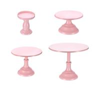 sourcing map 4pcs Cake Stand Set, 3/8/10/12 Inch Metal Cake Stands Dessert Table Display Set for Dessert Table Wedding Birthday Party Supplies, Pink