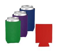 sourcing map 4Pcs Can Cooler Sleeves, 10oz Insulators Neoprene Beer Sleeves Square Texture Non-Slip Soda Can Drink Holder for Standard Beer Soda Water Bottle, Red, Dark Green, Dark Blue, Purple