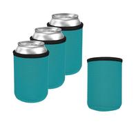 sourcing map 4Pcs Can Cooler Sleeves, 10oz Insulators Neoprene Beer Sleeves Square Texture Non-Slip Soda Can Drink Holder for Standard Beer Soda Water Bottles, Lake Blue
