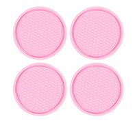 sourcing map 4pcs Car Cup Coasters Universal PVC Car Cup Mats Non-Slip Cup Holder Insert Coasters Car Interior Accessories, Pink