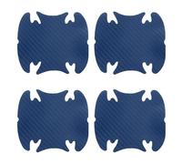 sourcing map 4pcs Car Door Handle Scratch Protectors Carbon Fiber Bowl Cover Anti Scratch 3D Sticker Automotive Door Handle Cups Protective Film Bowl Sticker for All Cars, Blue
