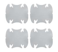 sourcing map 4pcs Car Door Handle Scratch Protectors Carbon Fiber Bowl Cover Anti Scratch 3D Sticker Automotive Door Handle Cups Protective Film Bowl Sticker for All Cars, Silver Tone
