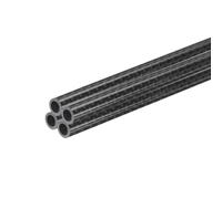 sourcing map 4Pcs Carbon Fiber Tube 4 x 6 x 420mm Glossy Surface Rod 3K Roll Wrapped Pure Carbon Round Tubing for RC Airplane Multicopter Quadcopter
