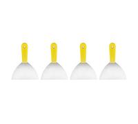 sourcing map 4pcs Carbon Steel Putty Knife 6" Plastic Handle Spreading Drywall Flex Putty Scraper for Wallpaper Wall Taping Scraping Paint, Yellow