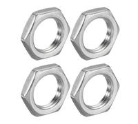 sourcing map 4Pcs Cast Pipe Fitting Hex Locking Nut, 304 Stainless Steel Hex Lock Nut PT 1/2" Female Thread for Plumbing Fixed, Water Broom and Undercarriage Cleaner, 1.14"x0.26"(ODxT)
