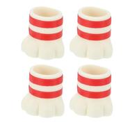 sourcing map 4Pcs Cat Paw-Shape Chair Leg Protectors, 32 x 42mm Silicone Cute Non-Slip Chair Leg Caps for Furniture Feet,to Prevent the Hardwood Floors from Scratches, Red
