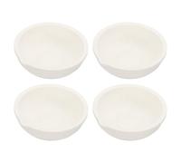 sourcing map 4pcs Ceramic Crucible Bowl 1000g Heatproof Quartz Melting Dishes Pot Ceramic Evaporation Bowl Cup Pot for Melting Casting Refining Gold Silver, White