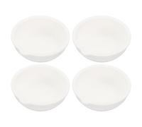 sourcing map 4pcs Ceramic Crucible Bowl 500g Heatproof Quartz Melting Dishes Pot Ceramic Evaporation Bowl Cup Pot for Melting Casting Refining Gold Silver, White